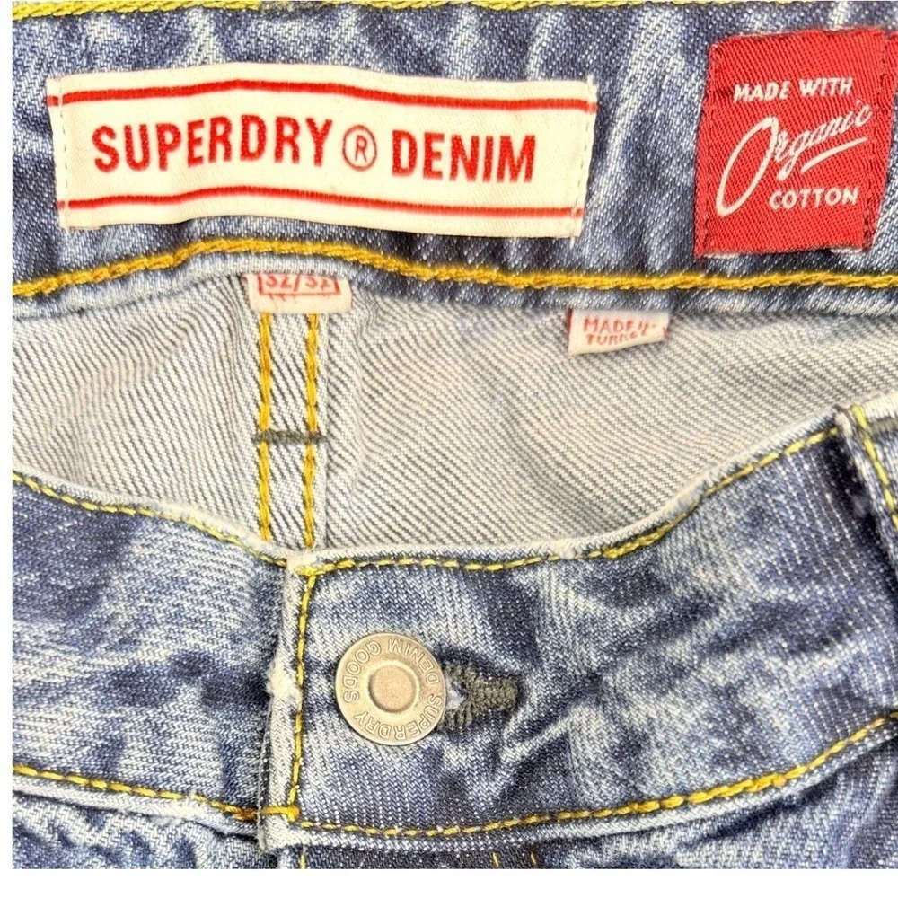 Superdry & Co Denim Wide Leg Jeans Mens 32x32 Blue Organic Cotton
